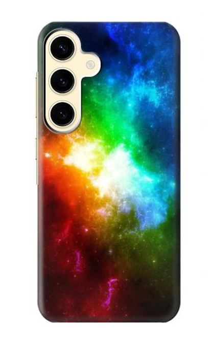 W2312 Colorful Rainbow Space Galaxy Hard Case and Leather Flip Case For Samsung Galaxy S24