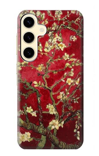 W2414 Red Blossoming Almond Tree Van Gogh Hard Case and Leather Flip Case For Samsung Galaxy S24