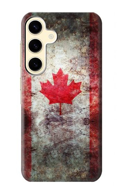 W2490 Canada Maple Leaf Flag Texture Hard Case and Leather Flip Case For Samsung Galaxy S24