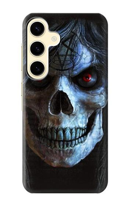 W2585 Evil Death Skull Pentagram Hard Case and Leather Flip Case For Samsung Galaxy S24