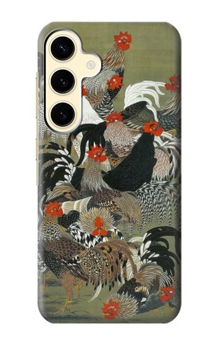 W2699 Ito Jakuchu Rooster Hard Case and Leather Flip Case For Samsung Galaxy S24