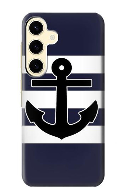 W2758 Anchor Navy Hard Case and Leather Flip Case For Samsung Galaxy S24