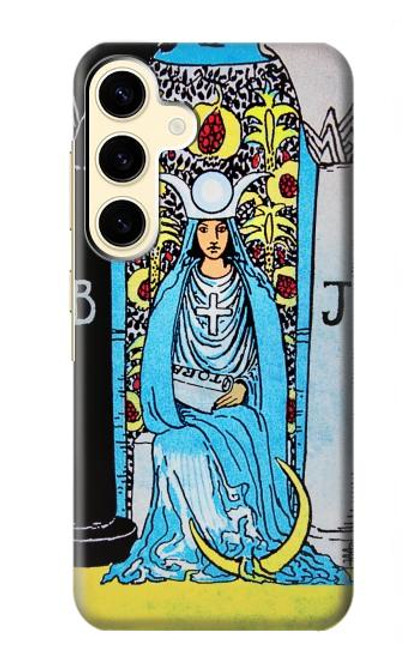 W2837 The High Priestess Vintage Tarot Card Hard Case and Leather Flip Case For Samsung Galaxy S24