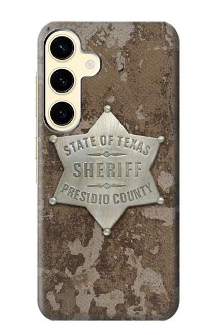 W2868 Texas Presidio County Sheriff Badge Hard Case and Leather Flip Case For Samsung Galaxy S24