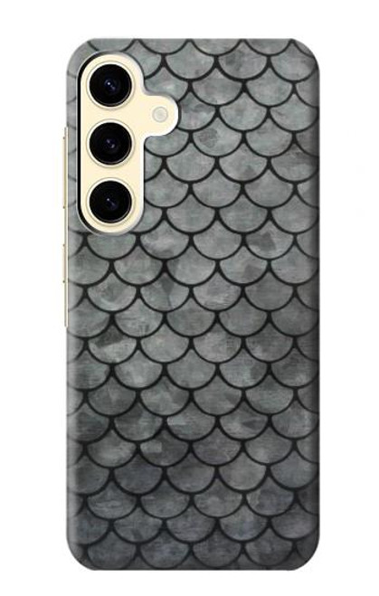 W2950 Silver Fish Scale Hard Case and Leather Flip Case For Samsung Galaxy S24