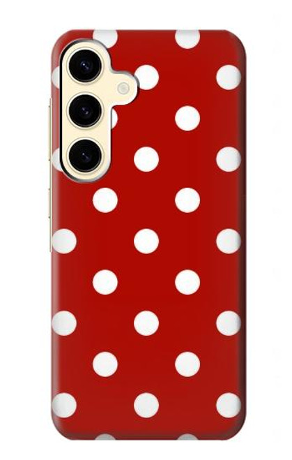 W2951 Red Polka Dots Hard Case and Leather Flip Case For Samsung Galaxy S24