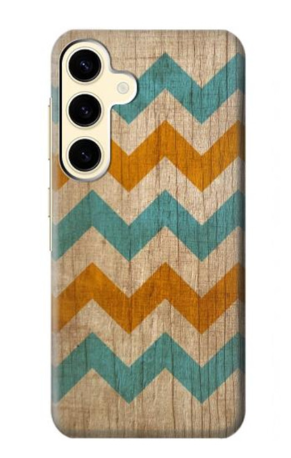 W3033 Vintage Wood Chevron Graphic Printed Hard Case and Leather Flip Case For Samsung Galaxy S24