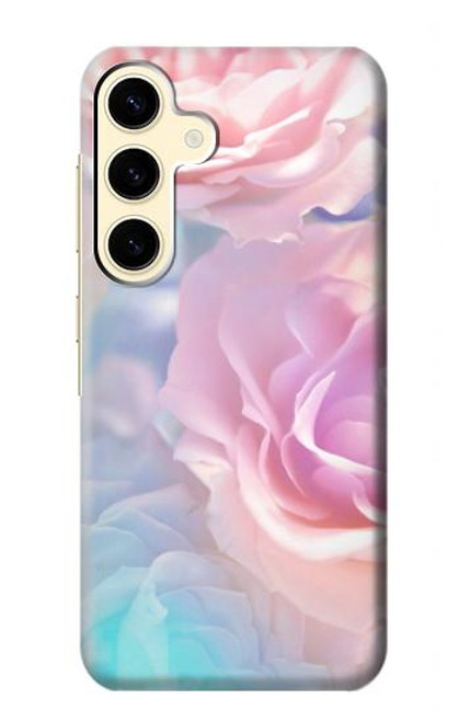 W3050 Vintage Pastel Flowers Hard Case and Leather Flip Case For Samsung Galaxy S24