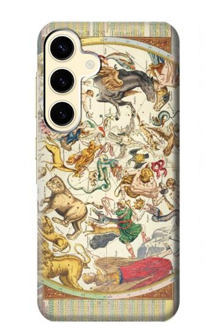 W3145 Antique Constellation Star Sky Map Hard Case and Leather Flip Case For Samsung Galaxy S24