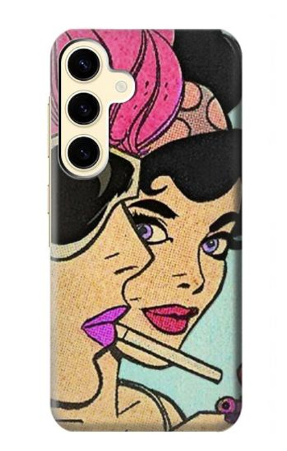 W3171 Girls Pop Art Hard Case and Leather Flip Case For Samsung Galaxy S24