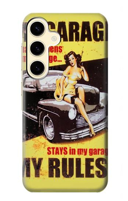 W3198 My Garage Pinup Girl Hard Case and Leather Flip Case For Samsung Galaxy S24