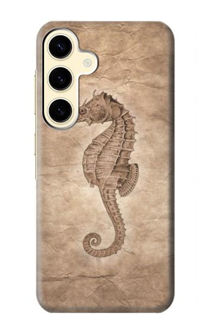 W3214 Seahorse Skeleton Fossil Hard Case and Leather Flip Case For Samsung Galaxy S24