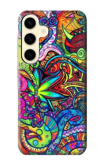 W3255 Colorful Art Pattern Hard Case and Leather Flip Case For Samsung Galaxy S24