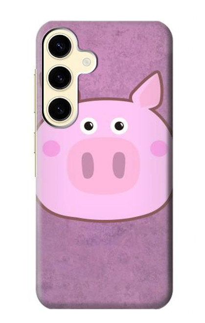 W3269 Pig Cartoon Hard Case and Leather Flip Case For Samsung Galaxy S24