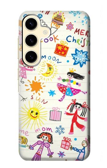 W3280 Kids Drawing Hard Case and Leather Flip Case For Samsung Galaxy S24