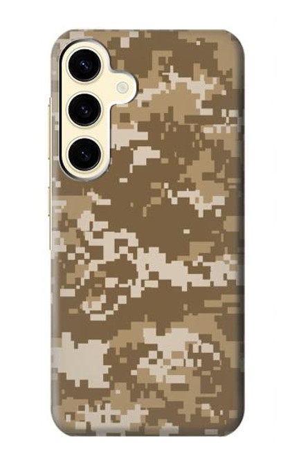 W3294 Army Desert Tan Coyote Camo Camouflage Hard Case and Leather Flip Case For Samsung Galaxy S24