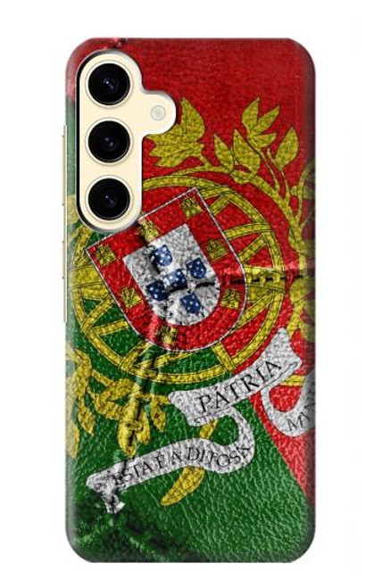 W3300 Portugal Flag Vintage Football Graphic Hard Case and Leather Flip Case For Samsung Galaxy S24