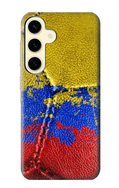 W3306 Colombia Flag Vintage Football Graphic Hard Case and Leather Flip Case For Samsung Galaxy S24