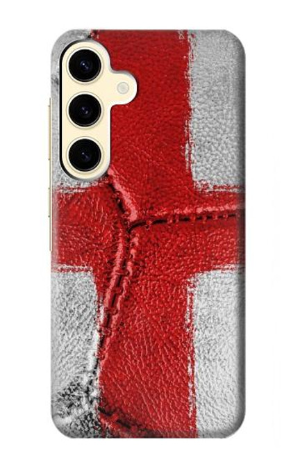 W3316 England Flag Vintage Football Graphic Hard Case and Leather Flip Case For Samsung Galaxy S24