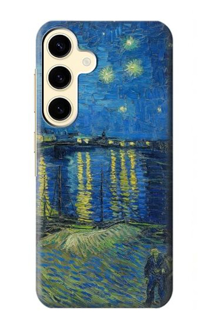 W3336 Van Gogh Starry Night Over the Rhone Hard Case and Leather Flip Case For Samsung Galaxy S24