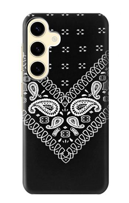 W3363 Bandana Black Pattern Hard Case and Leather Flip Case For Samsung Galaxy S24