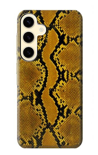 W3365 Yellow Python Skin Graphic Print Hard Case and Leather Flip Case For Samsung Galaxy S24