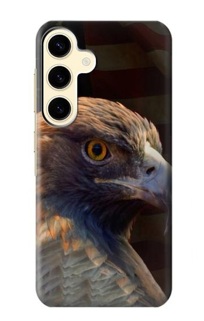 W3376 Eagle American Flag Hard Case and Leather Flip Case For Samsung Galaxy S24