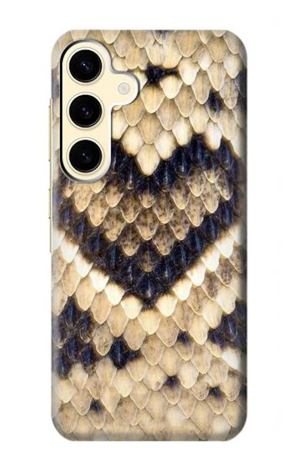 W3417 Diamond Rattle Snake Graphic Print Hard Case and Leather Flip Case For Samsung Galaxy S24