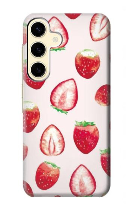 W3481 Strawberry Hard Case and Leather Flip Case For Samsung Galaxy S24