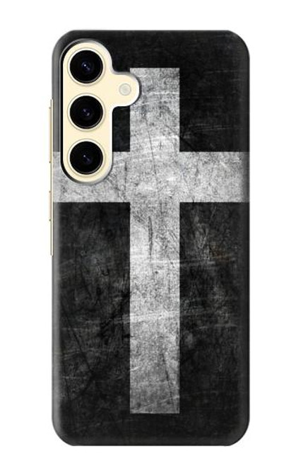 W3491 Christian Cross Hard Case and Leather Flip Case For Samsung Galaxy S24