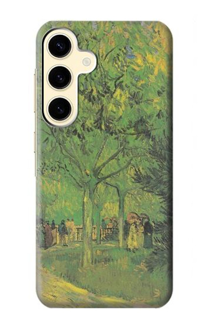 W3748 Van Gogh A Lane in a Public Garden Hard Case and Leather Flip Case For Samsung Galaxy S24