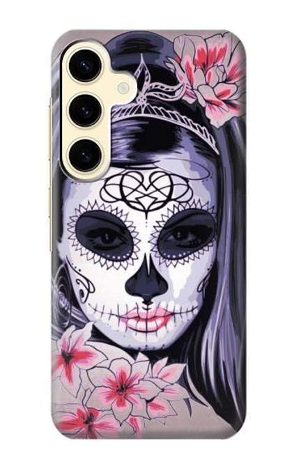 W3821 Sugar Skull Steam Punk Girl Gothic Hard Case and Leather Flip Case For Samsung Galaxy S24