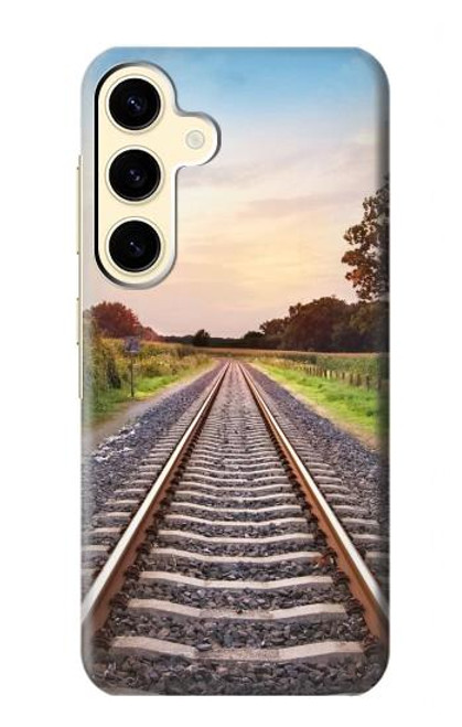 W3866 Railway Straight Train Track Hard Case and Leather Flip Case For Samsung Galaxy S24