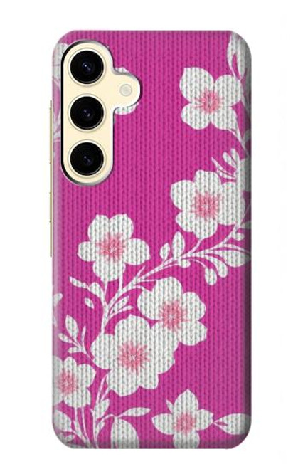 W3924 Cherry Blossom Pink Background Hard Case and Leather Flip Case For Samsung Galaxy S24