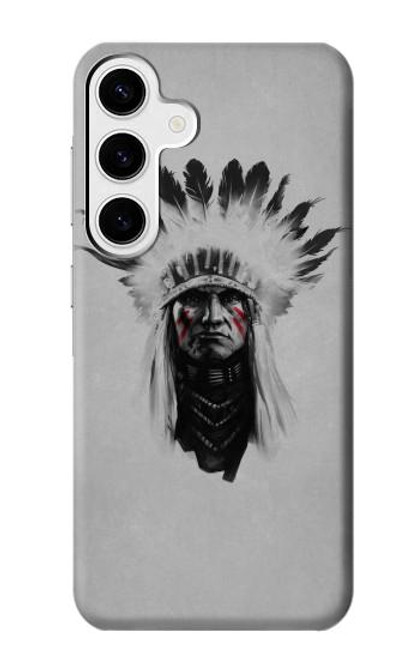 W0451 Indian Chief Hard Case and Leather Flip Case For Samsung Galaxy S24 Plus