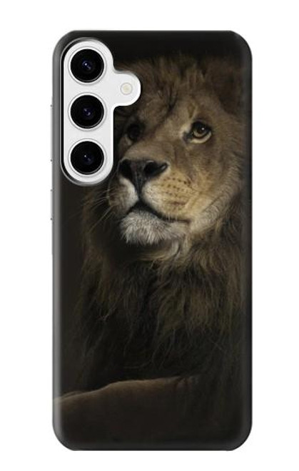 W0472 Lion Hard Case and Leather Flip Case For Samsung Galaxy S24 Plus