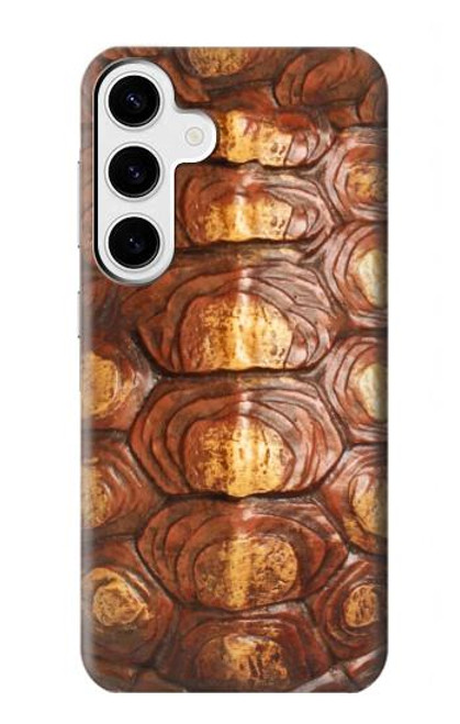 W0579 Turtle Carapace Hard Case and Leather Flip Case For Samsung Galaxy S24 Plus