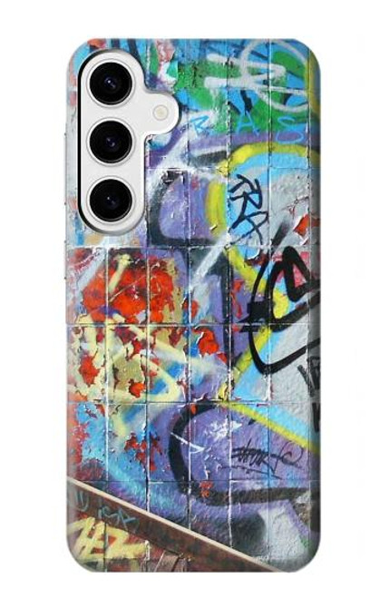 W0588 Wall Graffiti Hard Case and Leather Flip Case For Samsung Galaxy S24 Plus