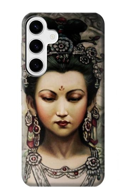 W0681 Guan Yin Hard Case and Leather Flip Case For Samsung Galaxy S24 Plus