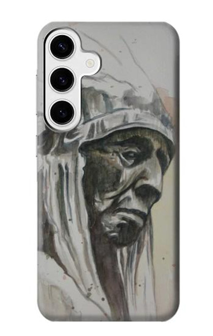 W0792 Indian Chief Hard Case and Leather Flip Case For Samsung Galaxy S24 Plus