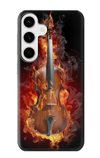 W0864 Fire Violin Hard Case and Leather Flip Case For Samsung Galaxy S24 Plus