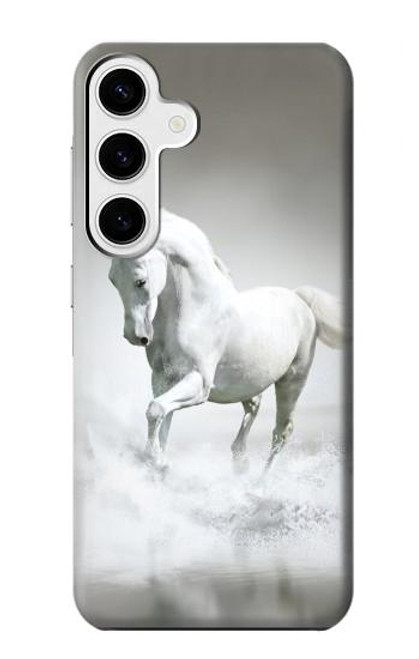 W0932 White Horse Hard Case and Leather Flip Case For Samsung Galaxy S24 Plus