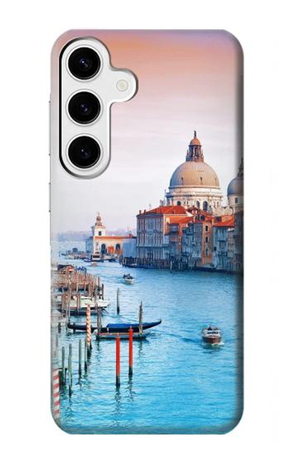 W0982 Beauty of Venice Italy Hard Case and Leather Flip Case For Samsung Galaxy S24 Plus