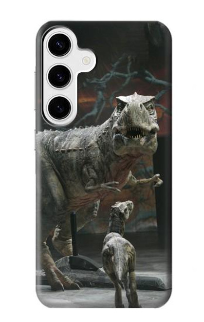 W1288 Dinosaur T Rex Museum Hard Case and Leather Flip Case For Samsung Galaxy S24 Plus