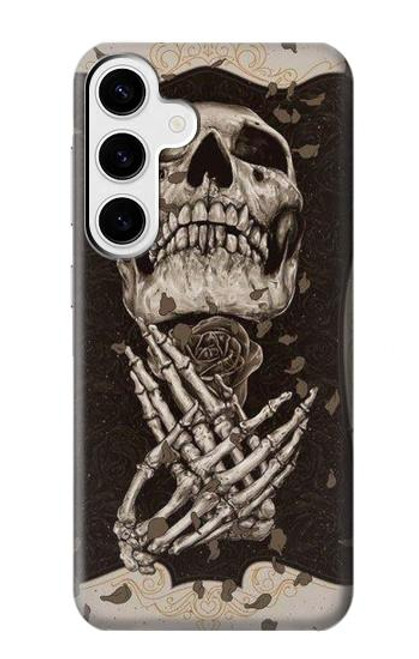 W1676 Skull Rose Hard Case and Leather Flip Case For Samsung Galaxy S24 Plus