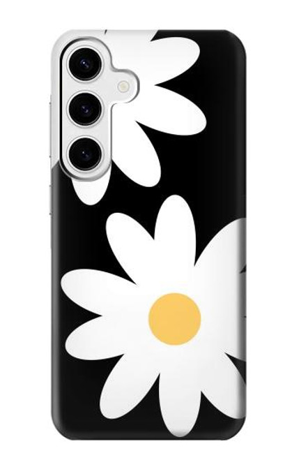 W2315 Daisy White Flowers Hard Case and Leather Flip Case For Samsung Galaxy S24 Plus