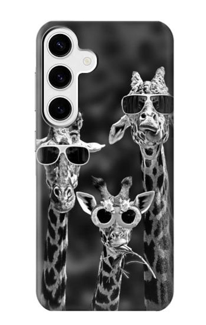 W2327 Giraffes With Sunglasses Hard Case and Leather Flip Case For Samsung Galaxy S24 Plus