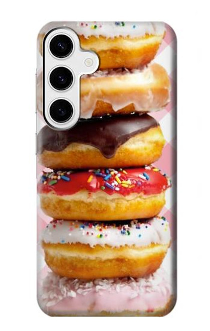 W2431 Fancy Sweet Donuts Hard Case and Leather Flip Case For Samsung Galaxy S24 Plus