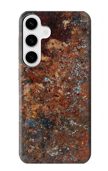 W2714 Rust Steel Texture Graphic Printed Hard Case and Leather Flip Case For Samsung Galaxy S24 Plus