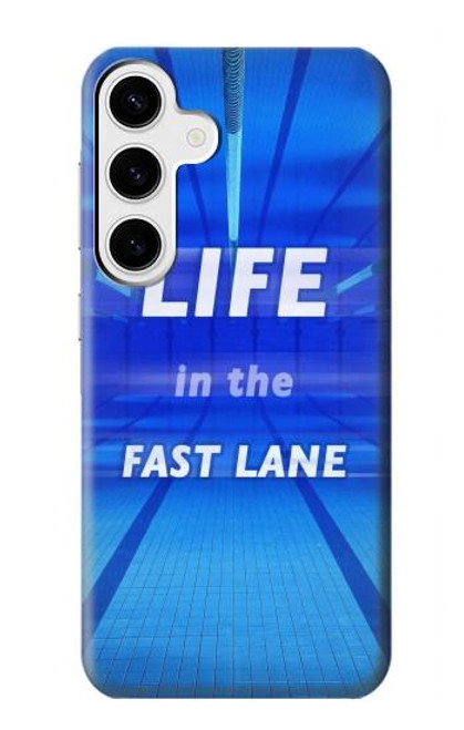 W3136 Life in the Fast Lane Swimming Pool Hard Case and Leather Flip Case For Samsung Galaxy S24 Plus